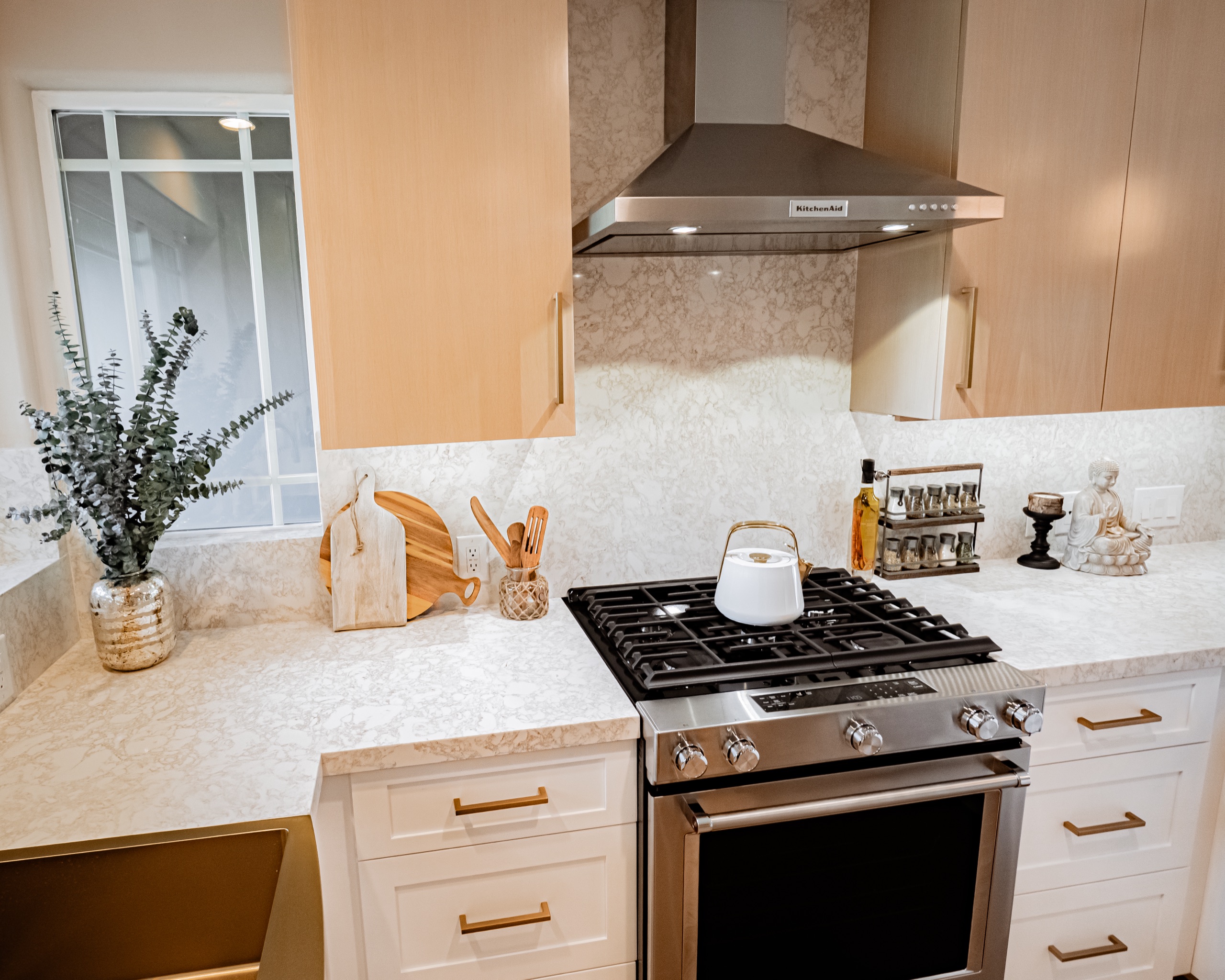 Westchester kitchen and primary suite by 5blox Interior Design